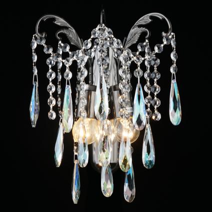 Бра E1662/2W BCH черный хром/тонированный хрусталь 2х40W E27 d300 h250, QH20 У1